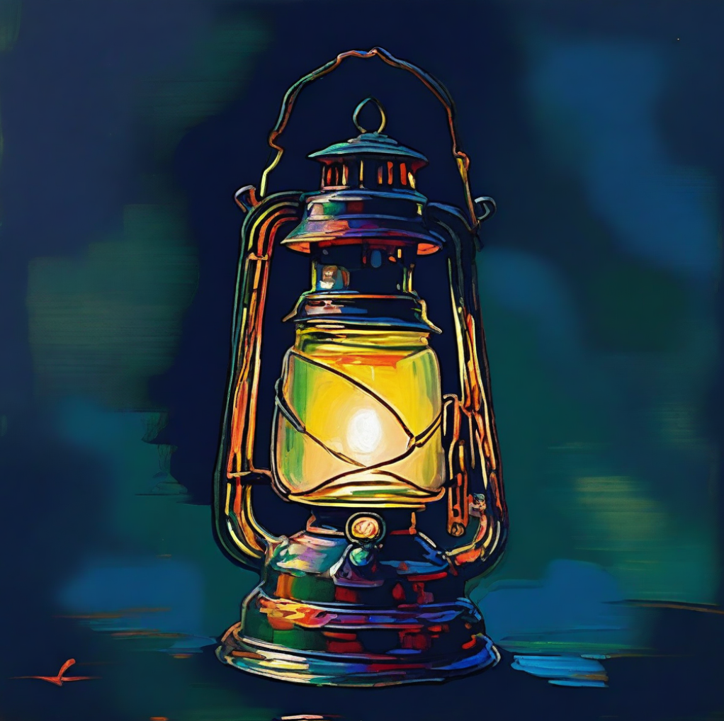 impressionist lantern representing hope for exhausted parents walking in the dark